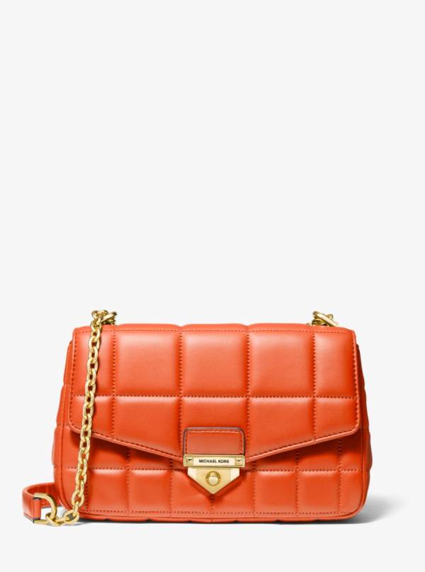 Damske Taška Cez Rameno Michael Kors SoHo Large Quilted Leather Oranžové - Kabelky Michael Kors Obchod | KYGSX-1607
